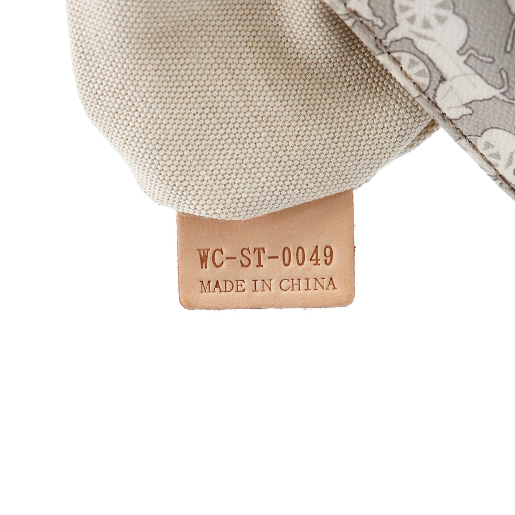 Grey Monogram Leather Shoulder Bag