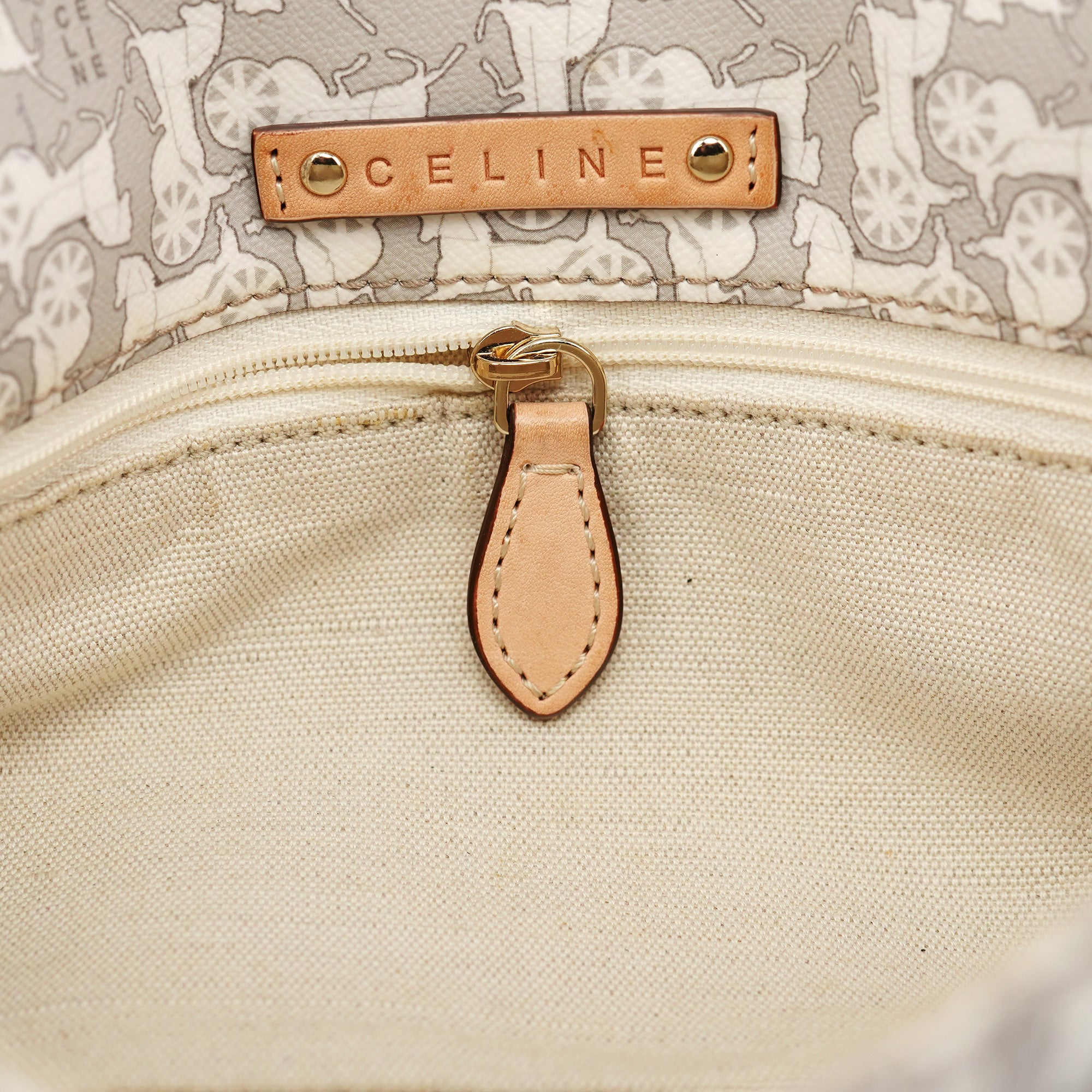 Grey Monogram Leather Shoulder Bag