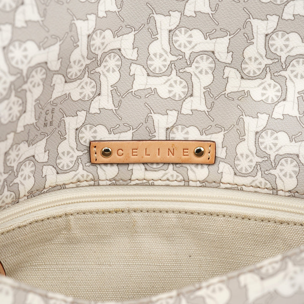 Grey Monogram Leather Shoulder Bag
