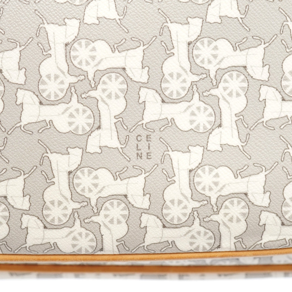 Grey Monogram Leather Shoulder Bag