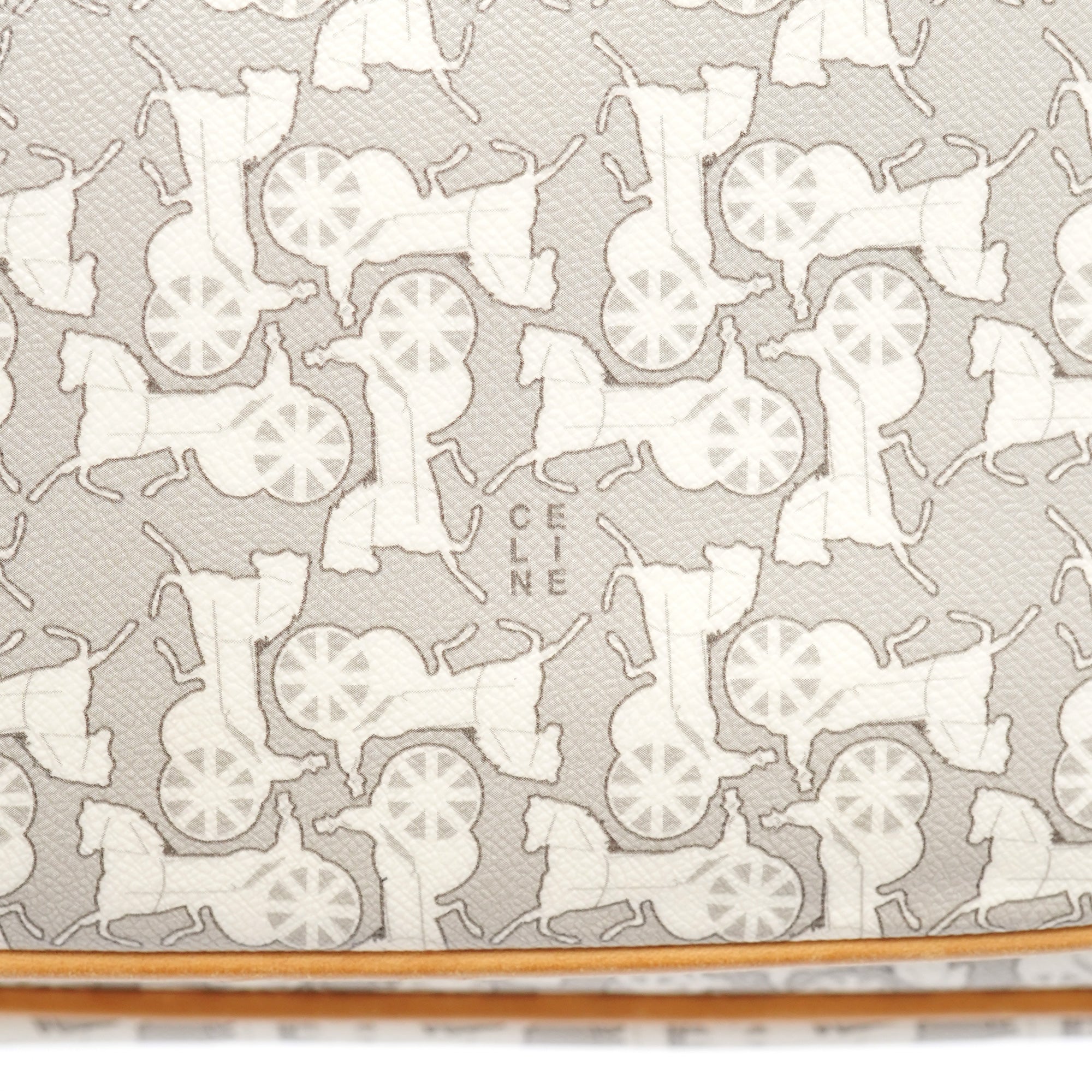 Grey Monogram Leather Shoulder Bag