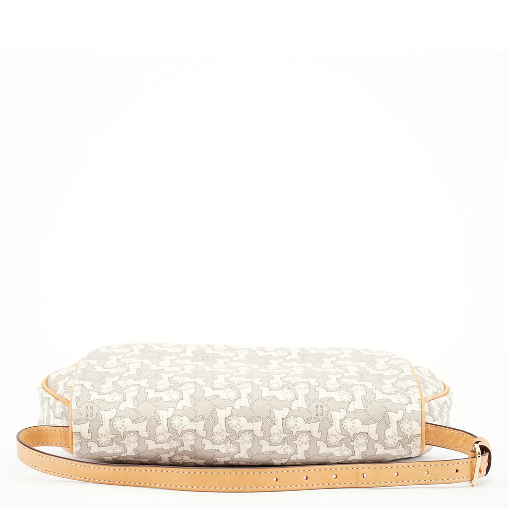 Grey Monogram Leather Shoulder Bag