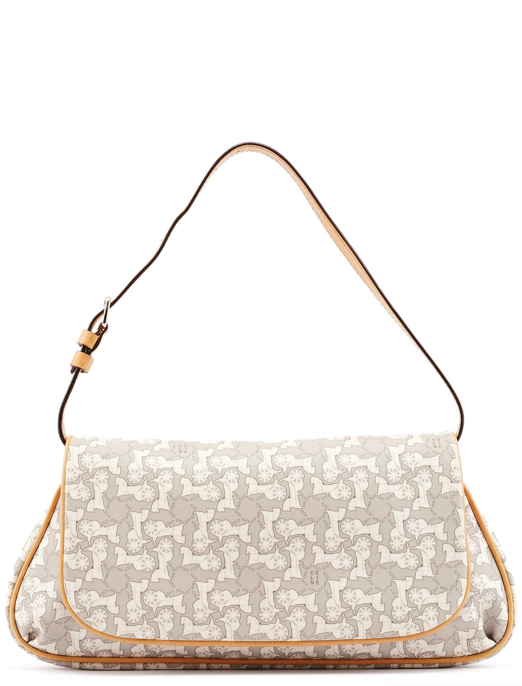 Grey Monogram Leather Shoulder Bag