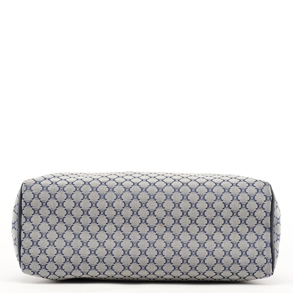Grey Monogram Leather Tote Bag