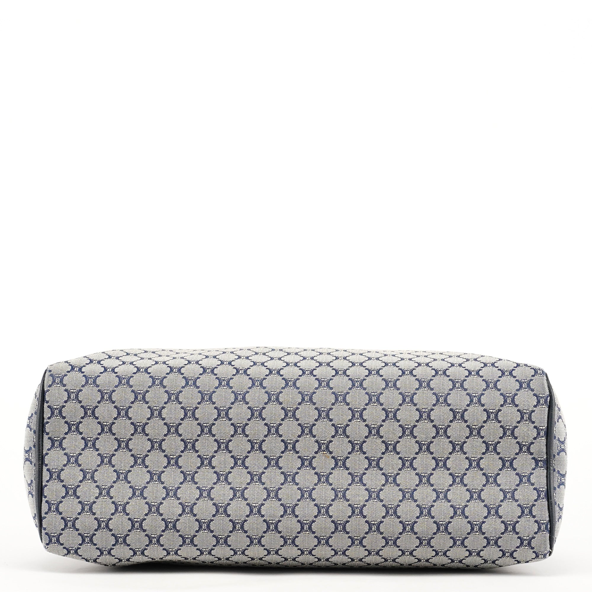 Grey Monogram Leather Tote Bag