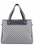 Grey Monogram Leather Tote Bag