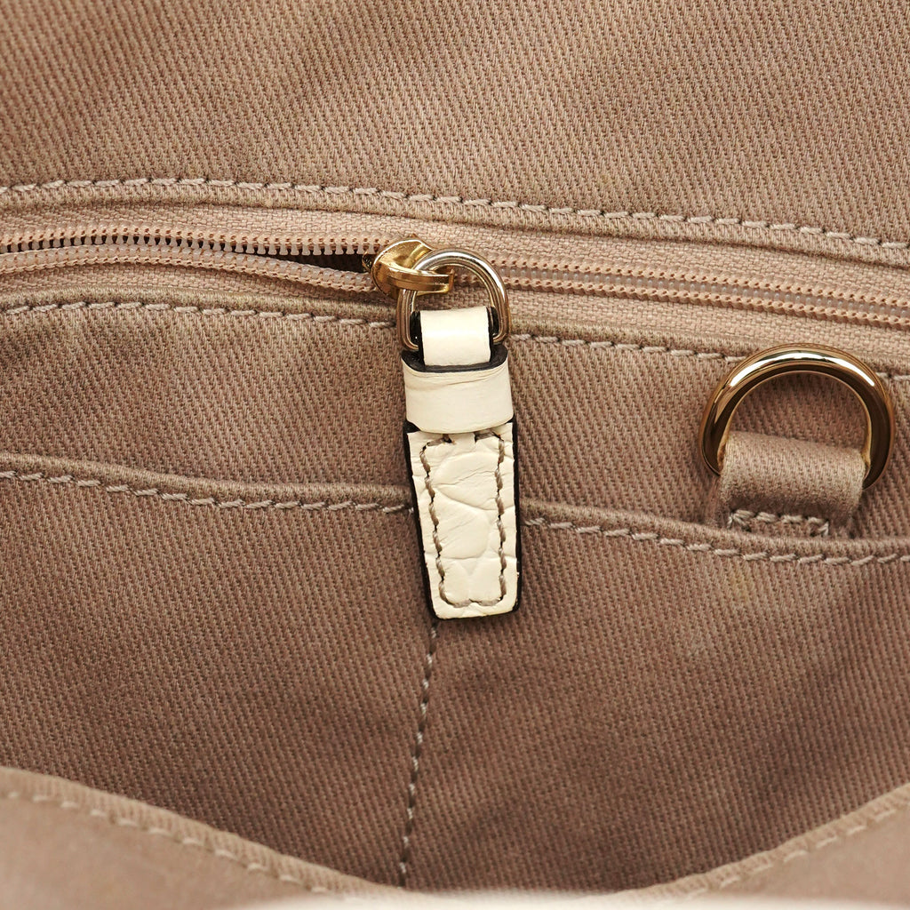Ivory Canvas Leather Bittersweet Shoulder Bag