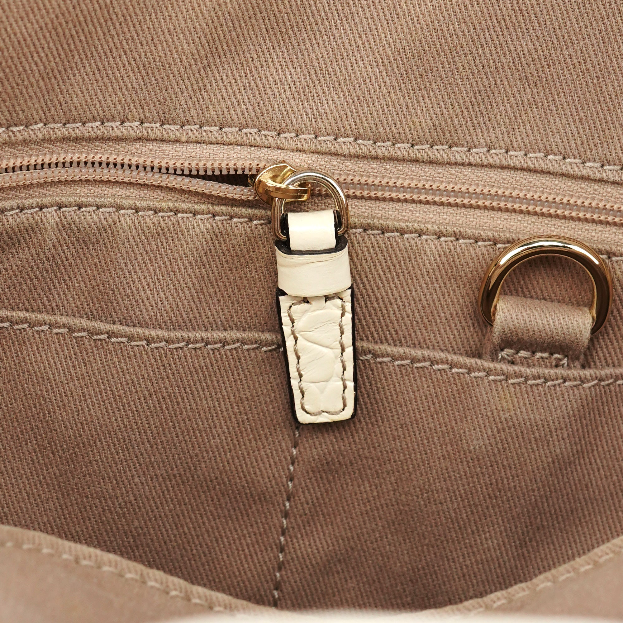 Ivory Canvas Leather Bittersweet Shoulder Bag