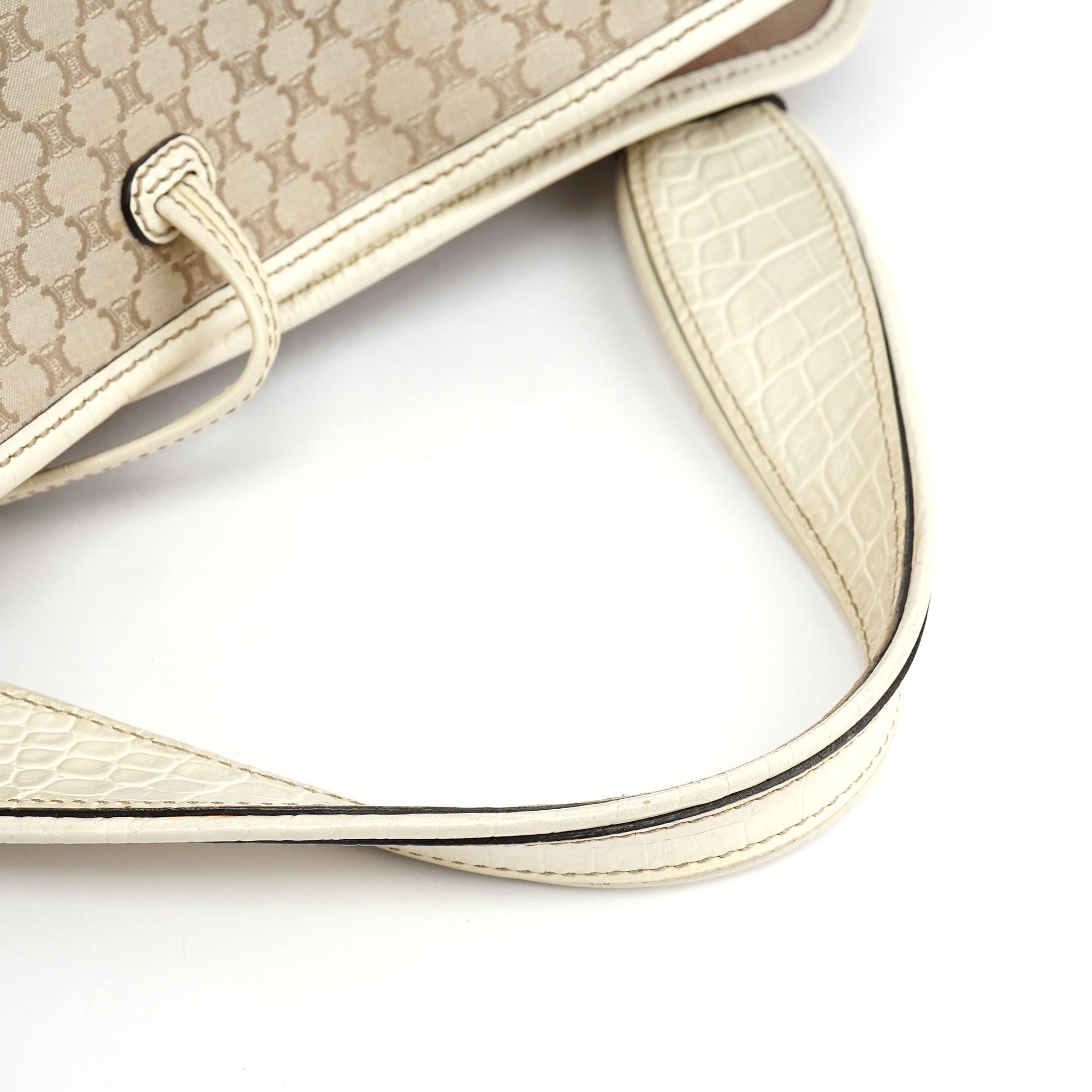 Ivory Canvas Leather Bittersweet Shoulder Bag