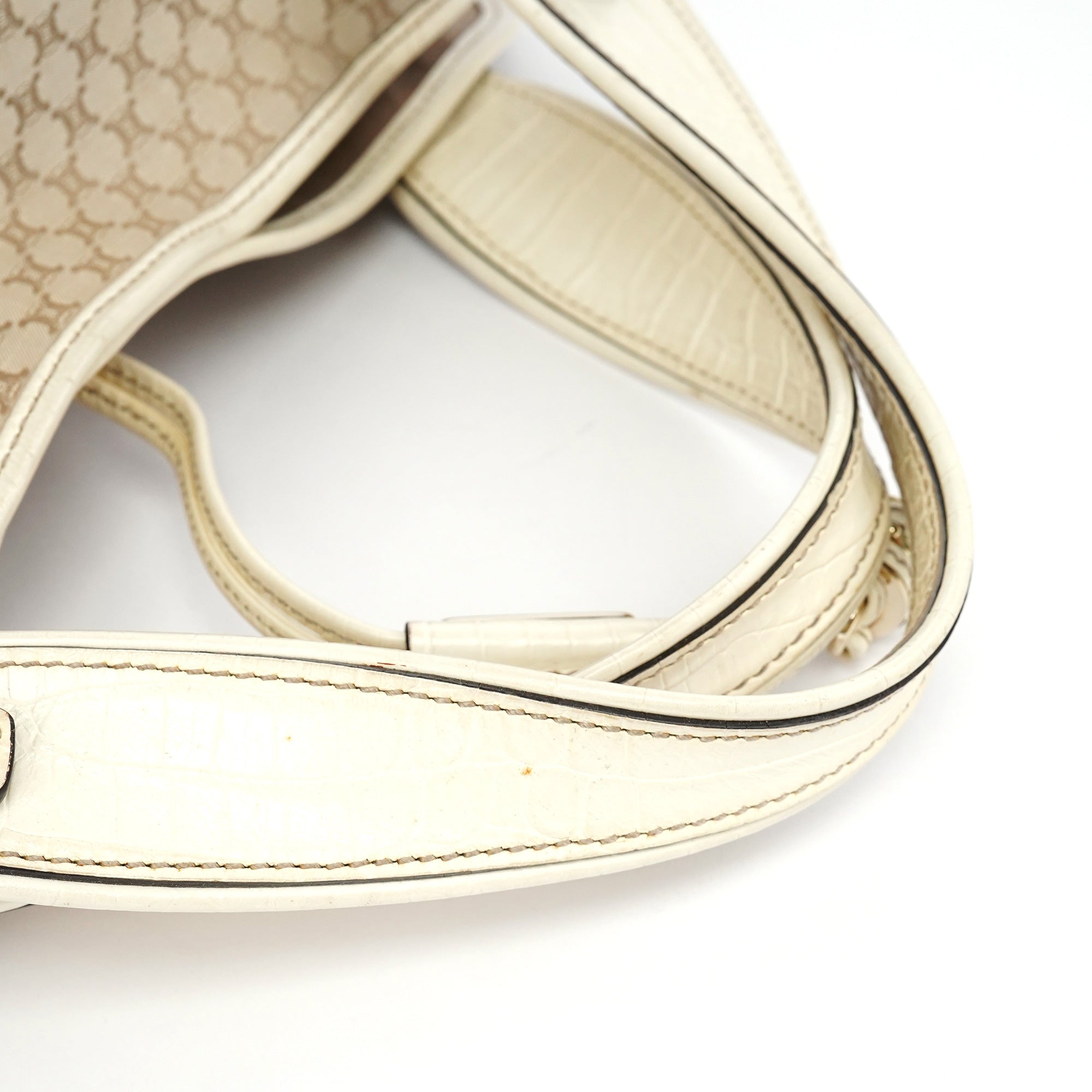 Ivory Canvas Leather Bittersweet Shoulder Bag