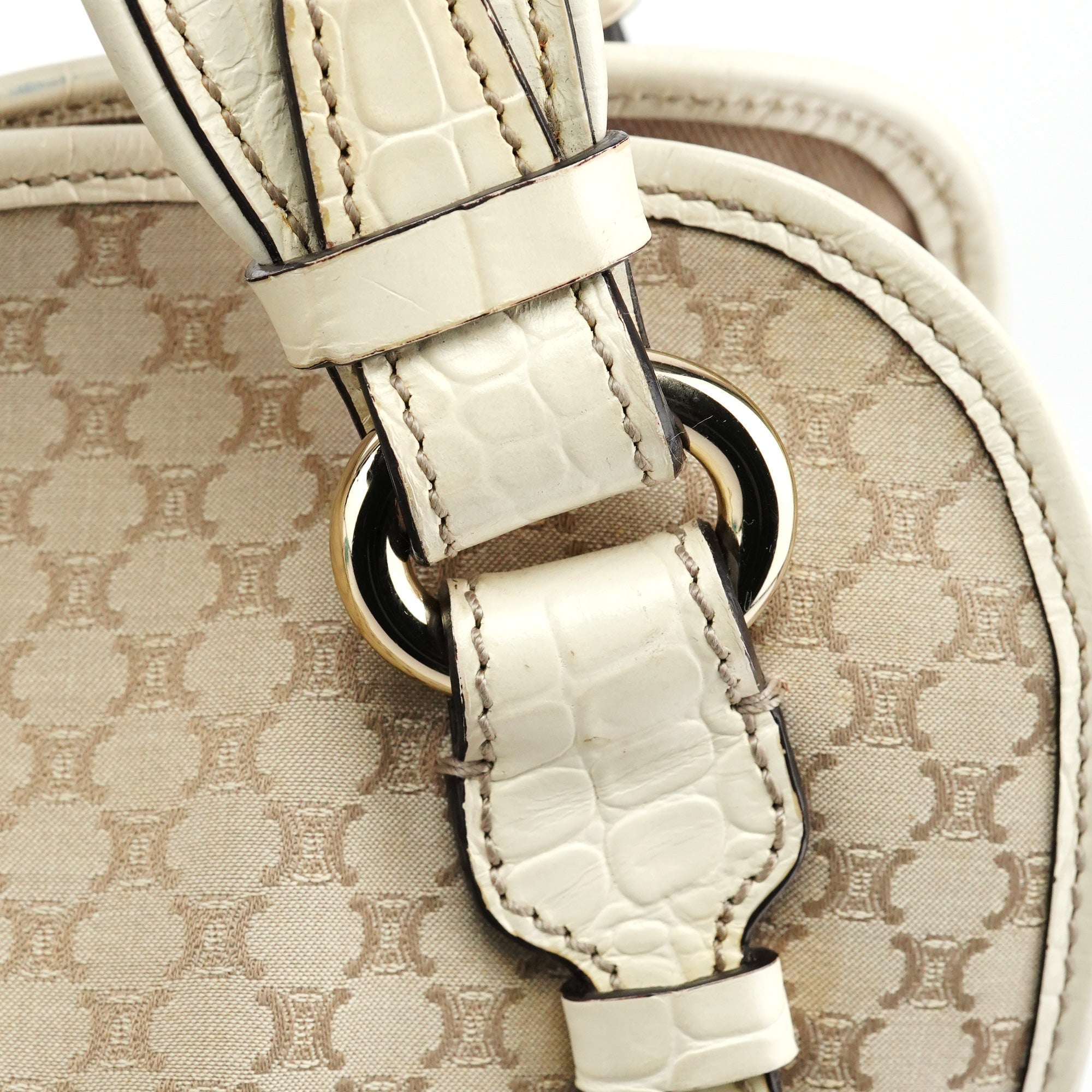 Ivory Canvas Leather Bittersweet Shoulder Bag