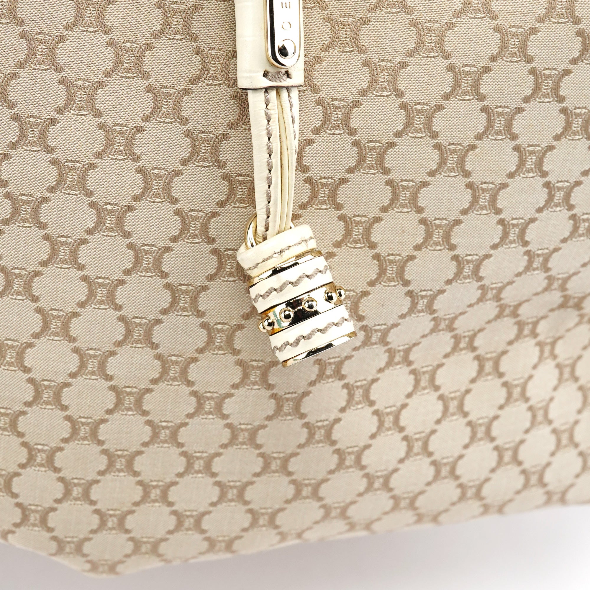 Ivory Canvas Leather Bittersweet Shoulder Bag