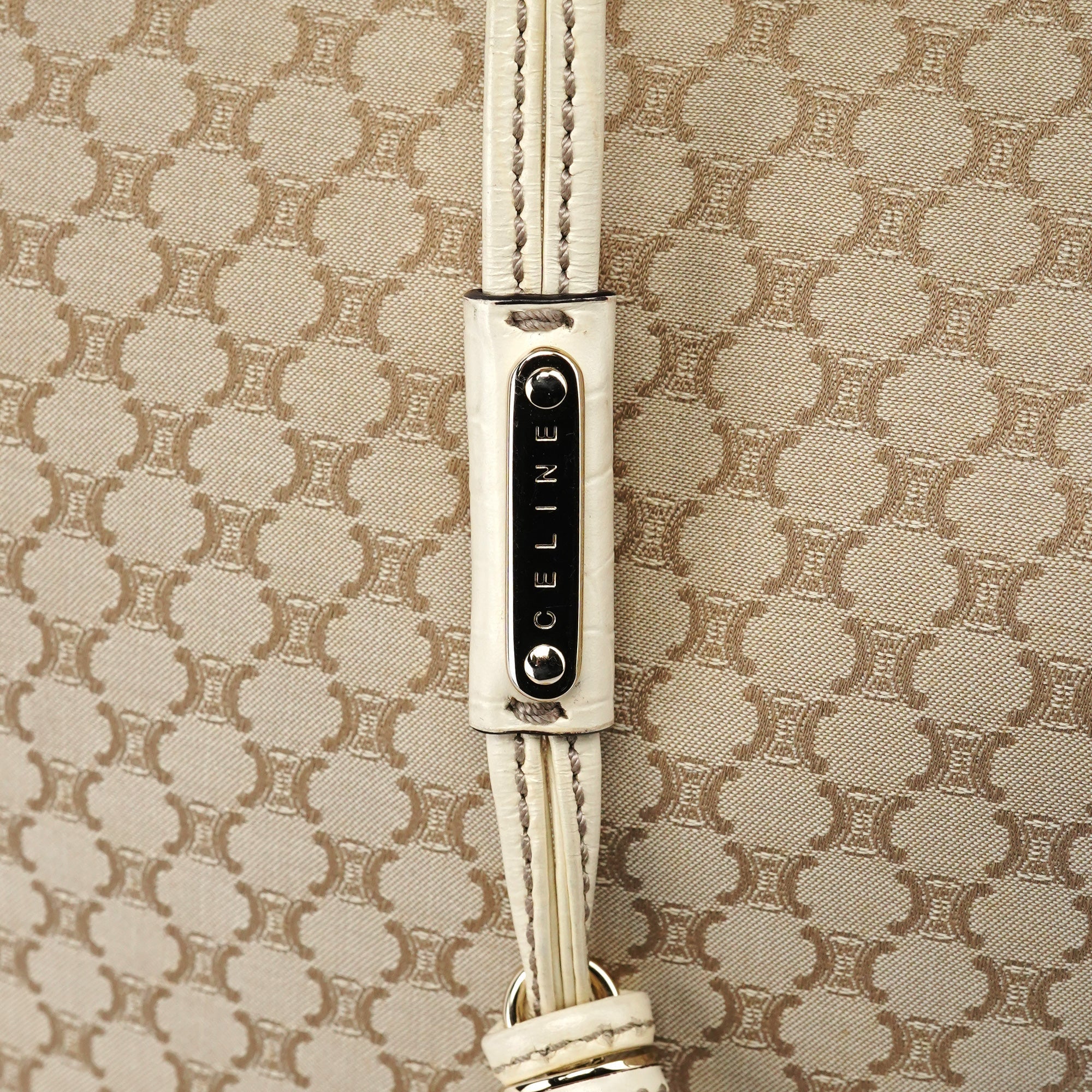 Ivory Canvas Leather Bittersweet Shoulder Bag
