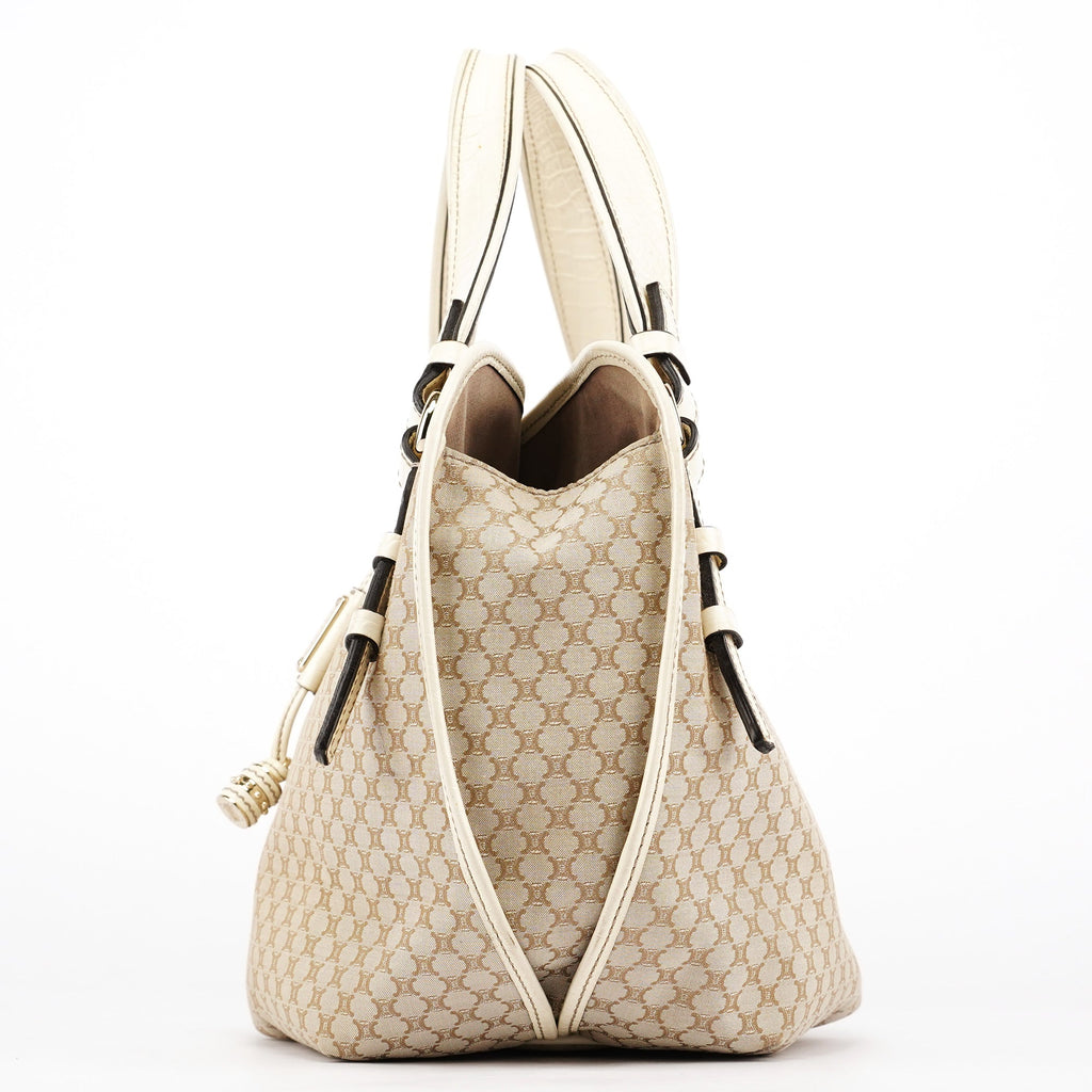 Ivory Canvas Leather Bittersweet Shoulder Bag