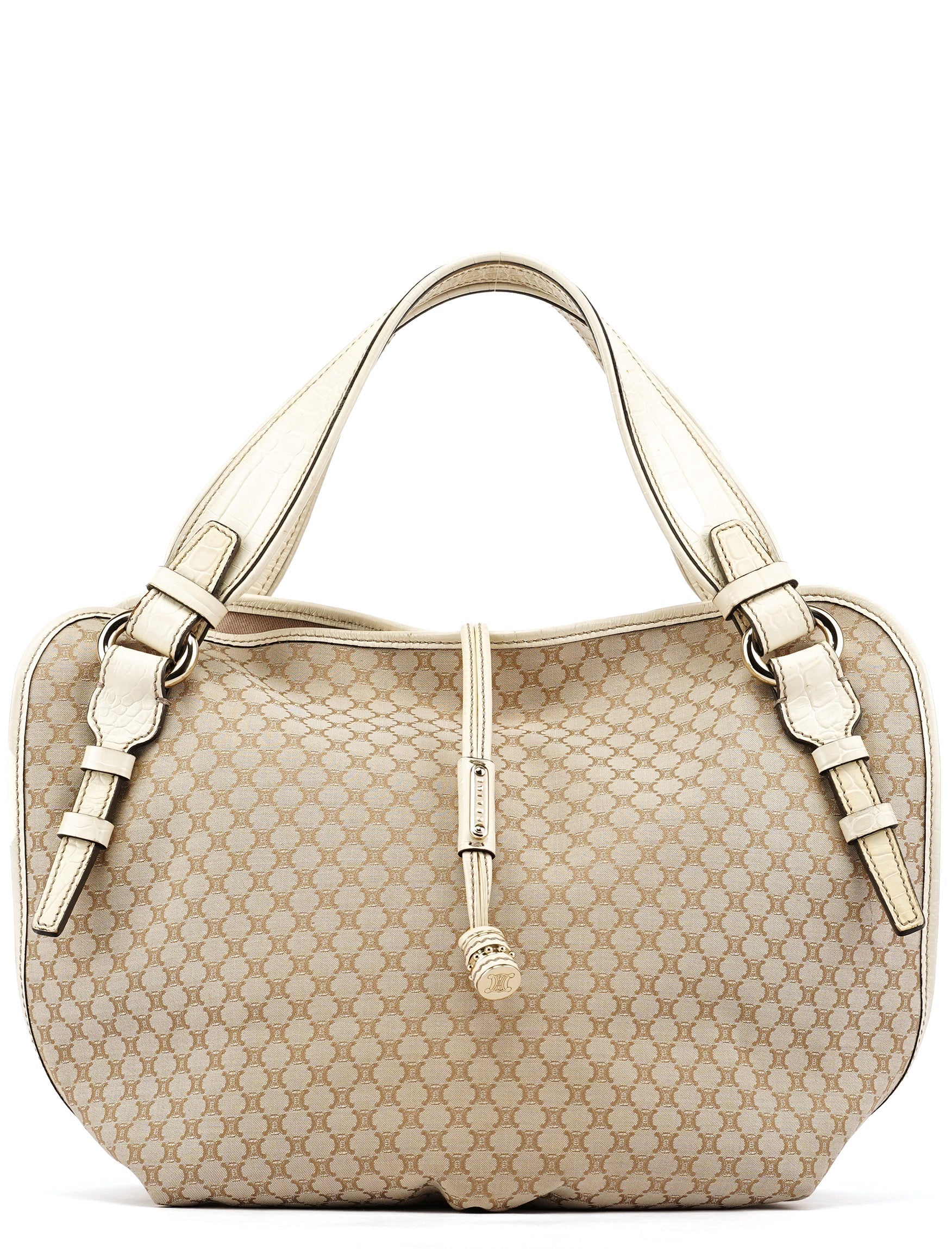 Ivory Canvas Leather Bittersweet Shoulder Bag