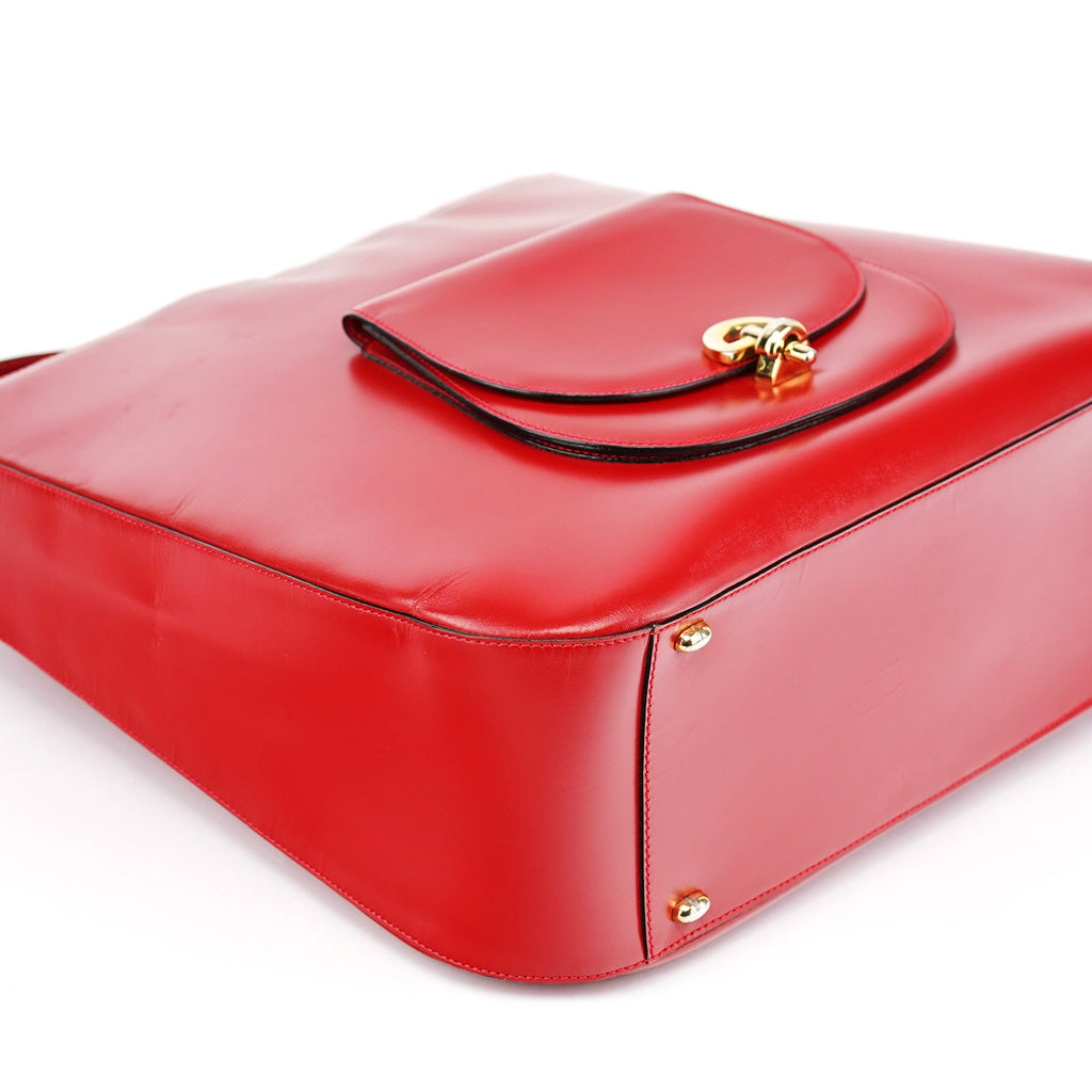 Large Red Leather Shoulder Bag