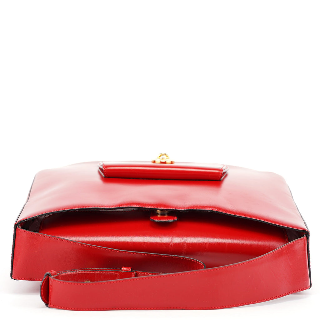 Large Red Leather Shoulder Bag