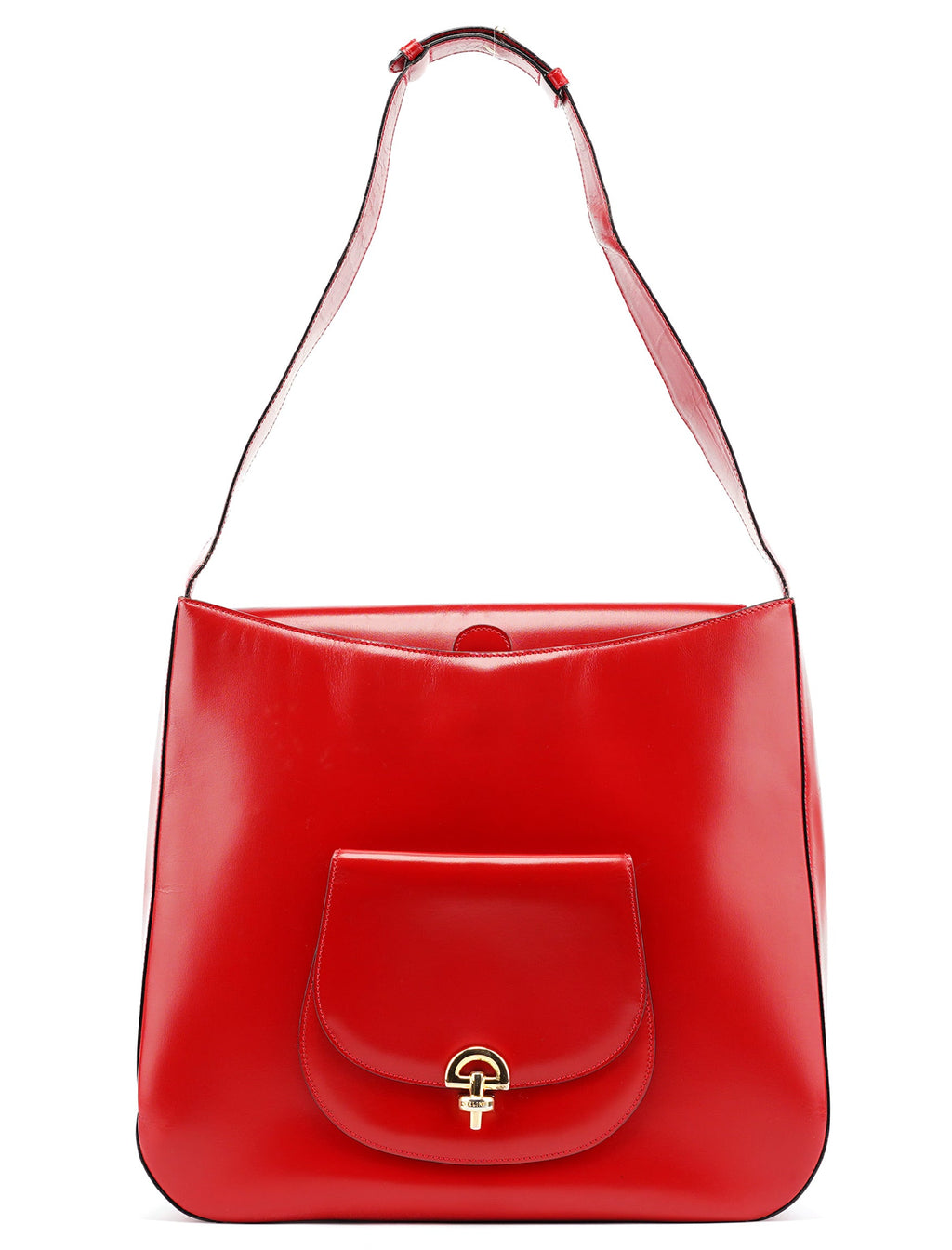 Large Red Leather Shoulder Bag