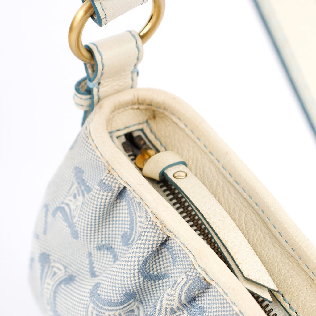 Light Blue Triomphe Mini Hobo Bag