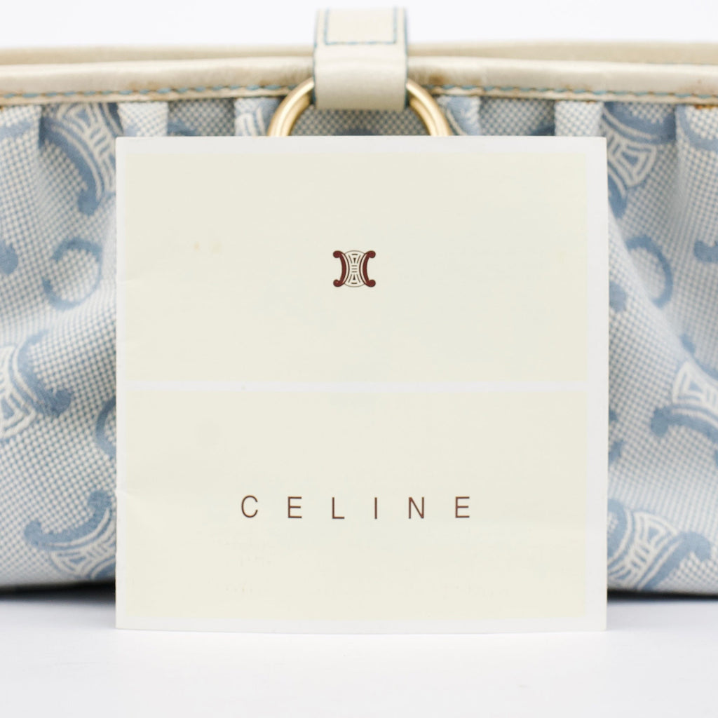 Light Blue Triomphe Mini Hobo Bag