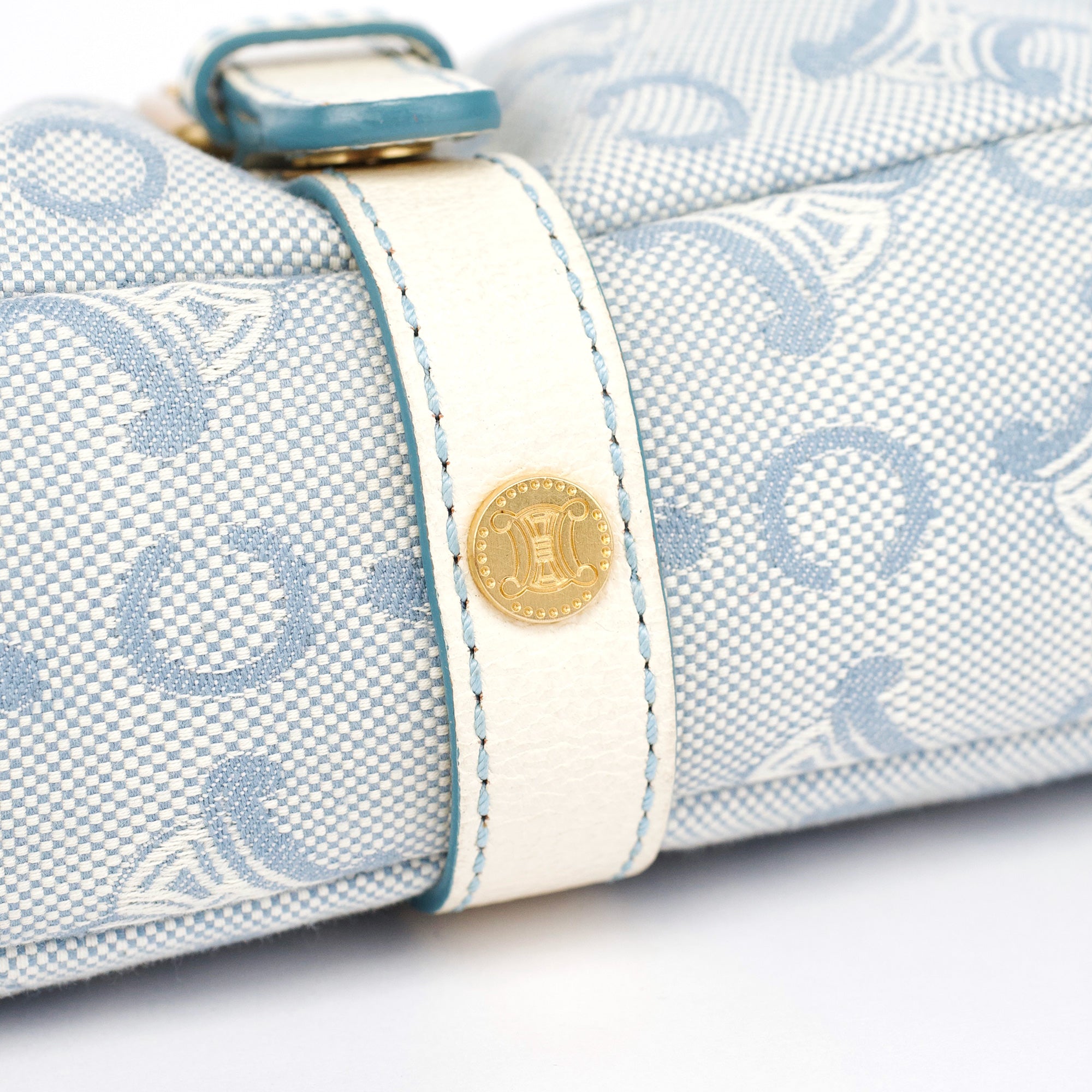 Light Blue Triomphe Mini Hobo Bag