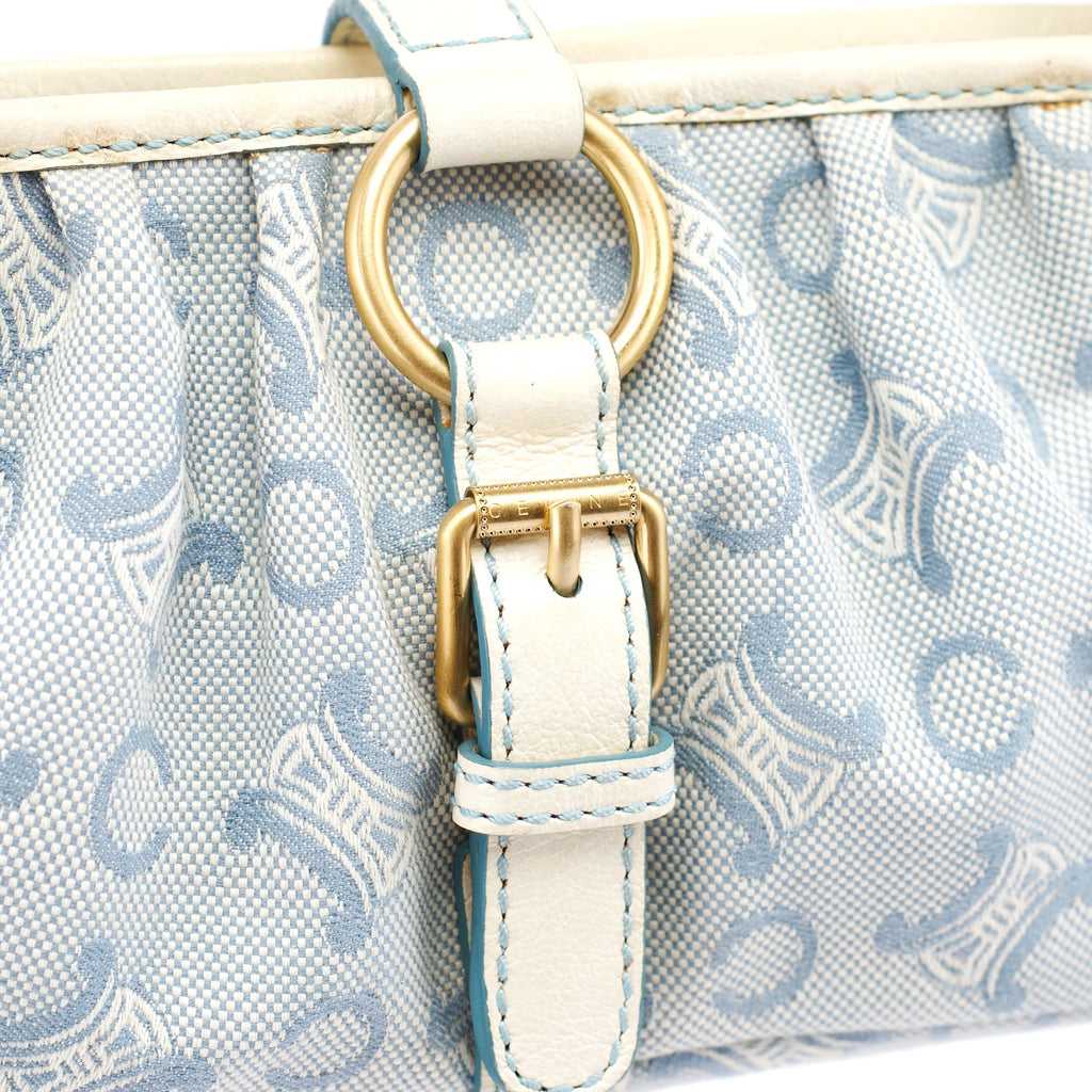 Light Blue Triomphe Mini Hobo Bag
