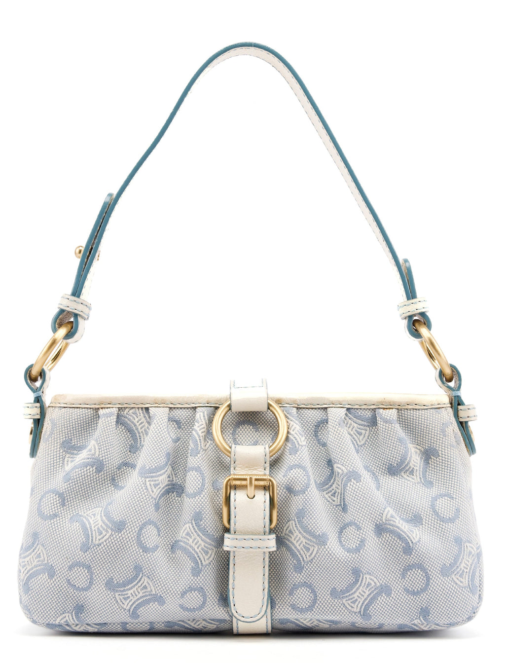 Light Blue Triomphe Mini Hobo Bag