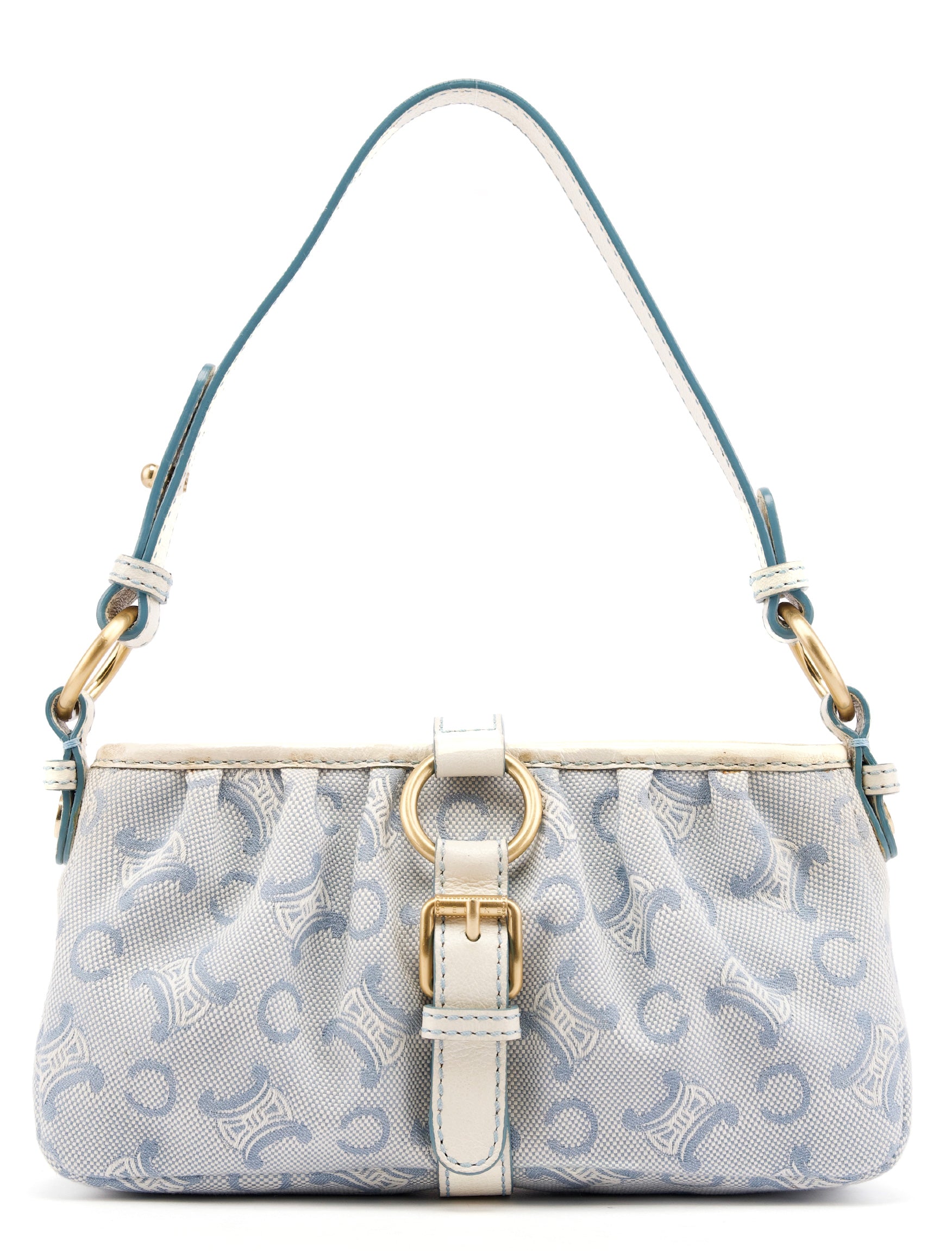 Light Blue Triomphe Mini Hobo Bag