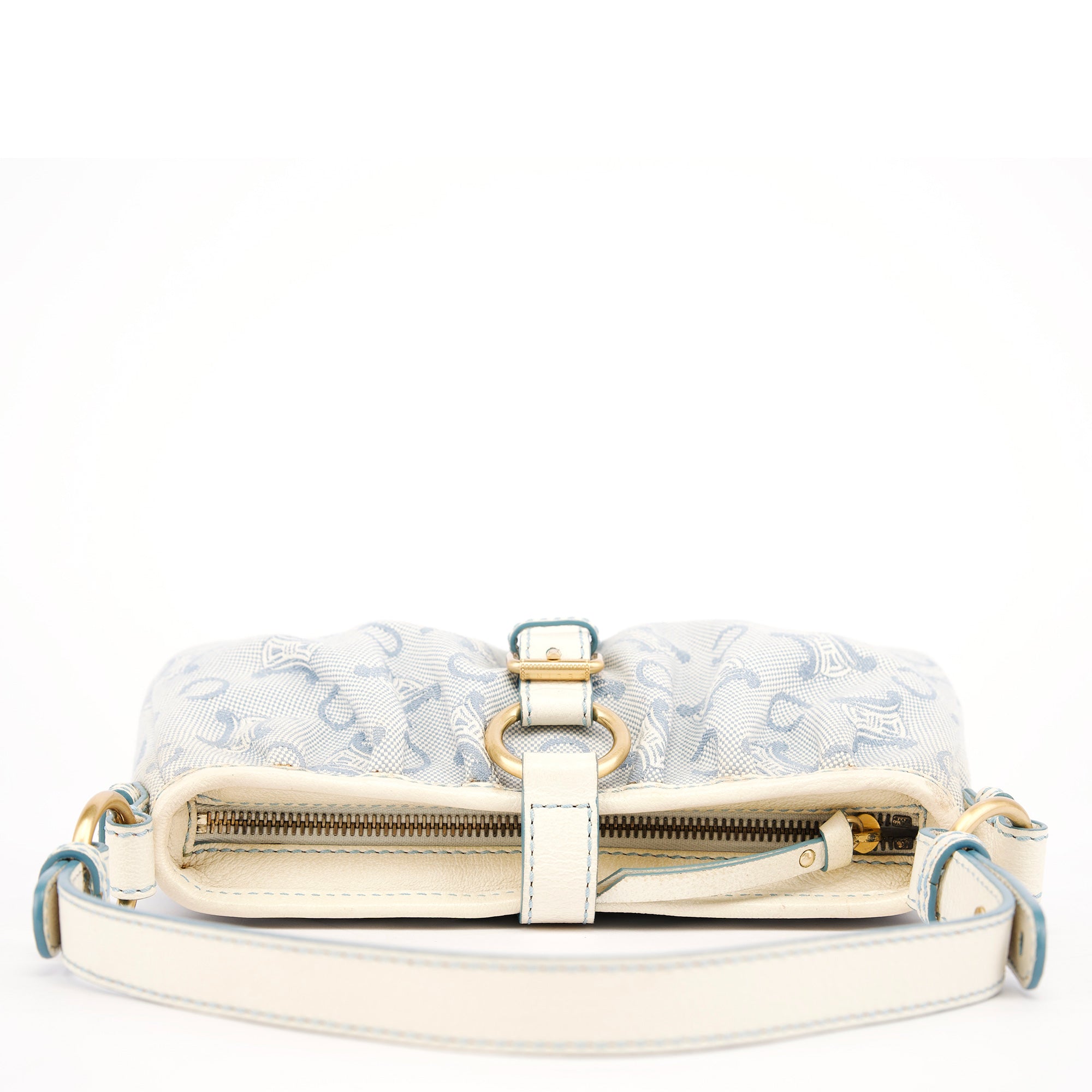 Light Blue Triomphe Mini Hobo Bag