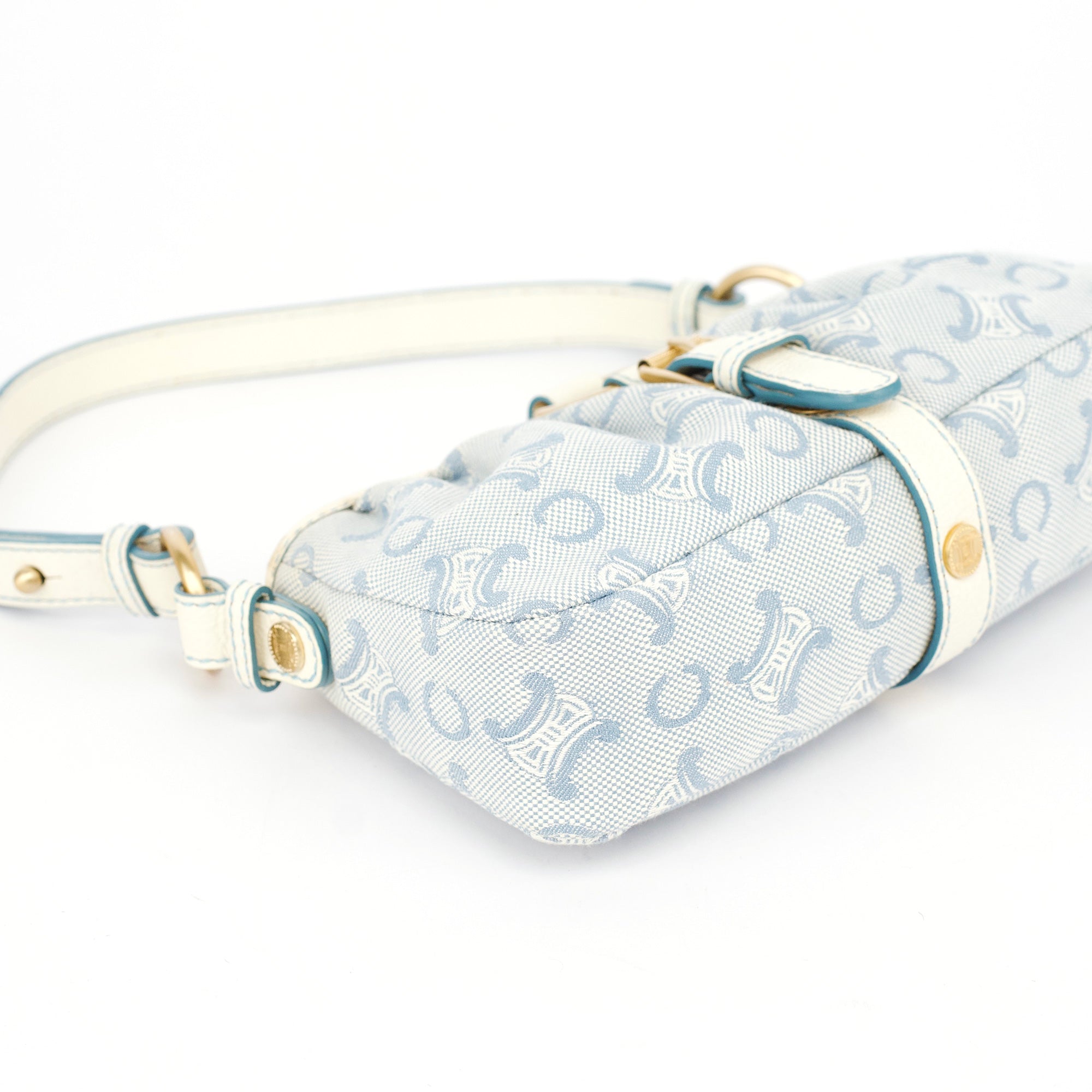 Light Blue Triomphe Mini Hobo Bag