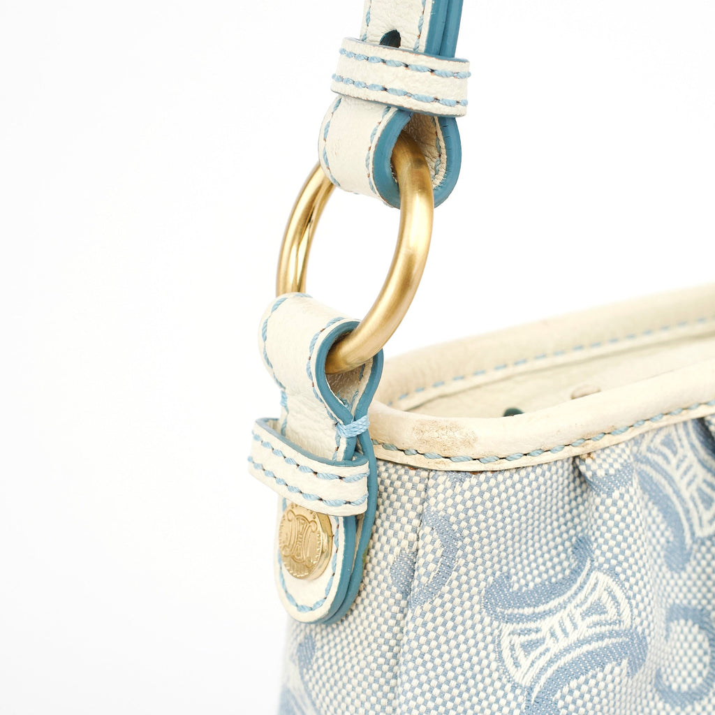 Light Blue Triomphe Mini Hobo Bag