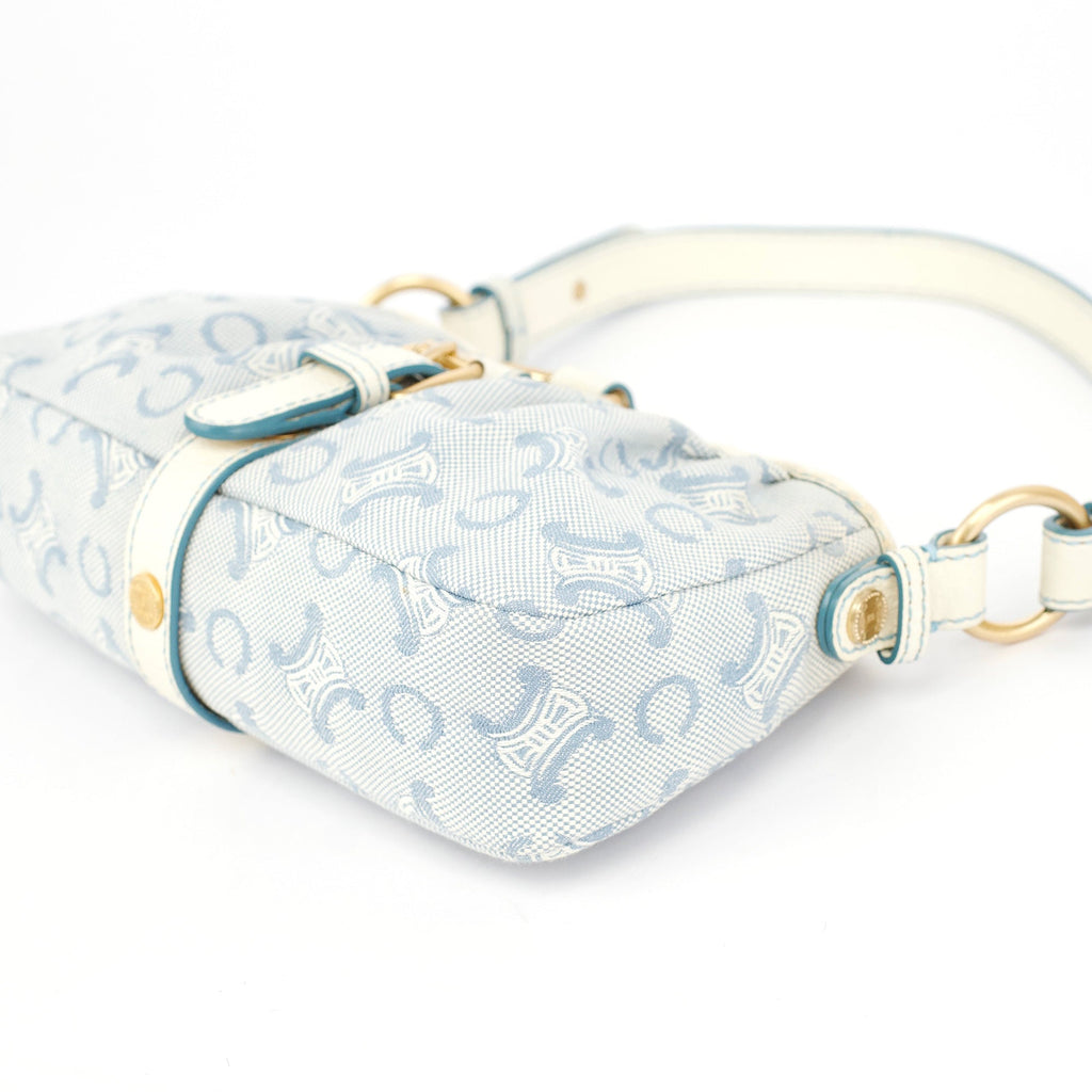 Light Blue Triomphe Mini Hobo Bag