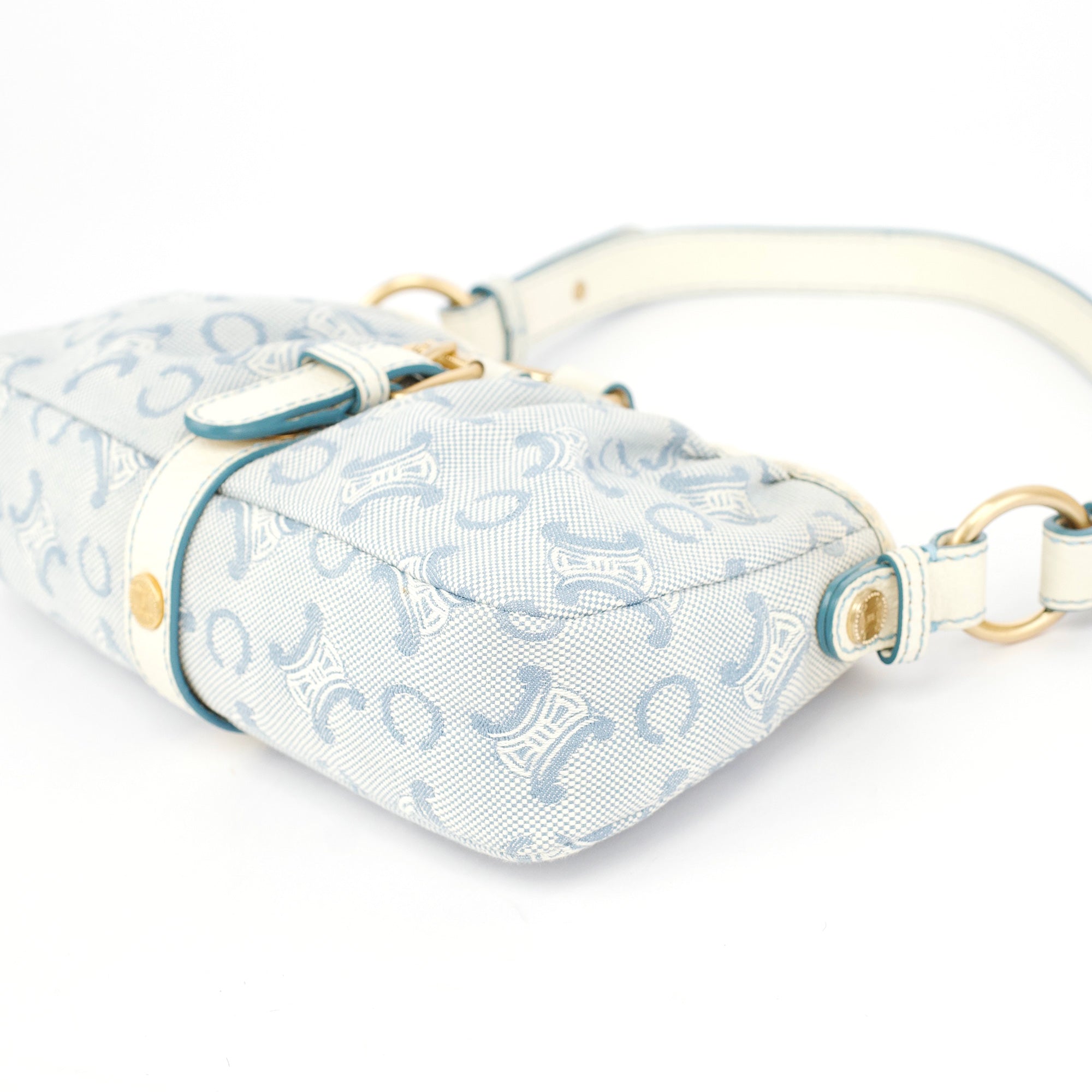 Light Blue Triomphe Mini Hobo Bag