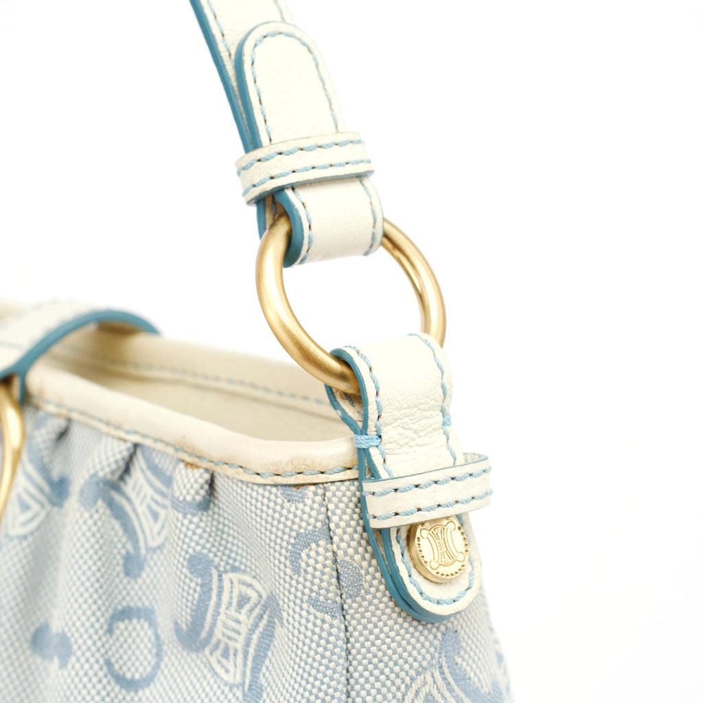 Light Blue Triomphe Mini Hobo Bag