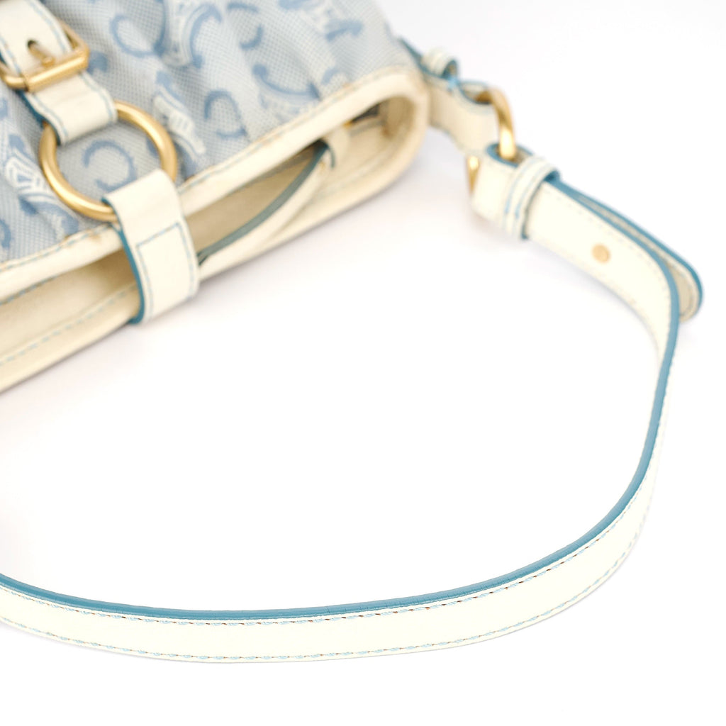 Light Blue Triomphe Mini Hobo Bag