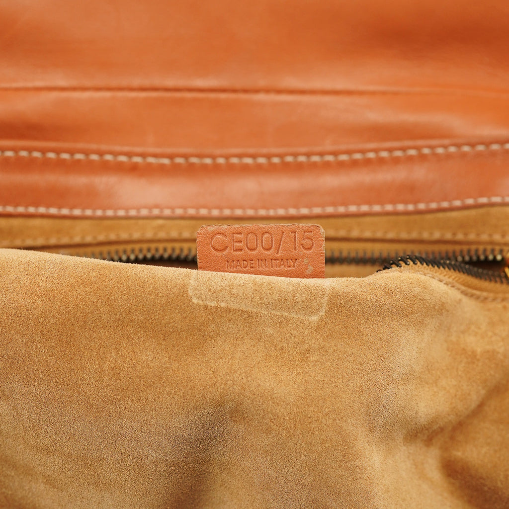 Light Brown Leather Belt Tote Bag