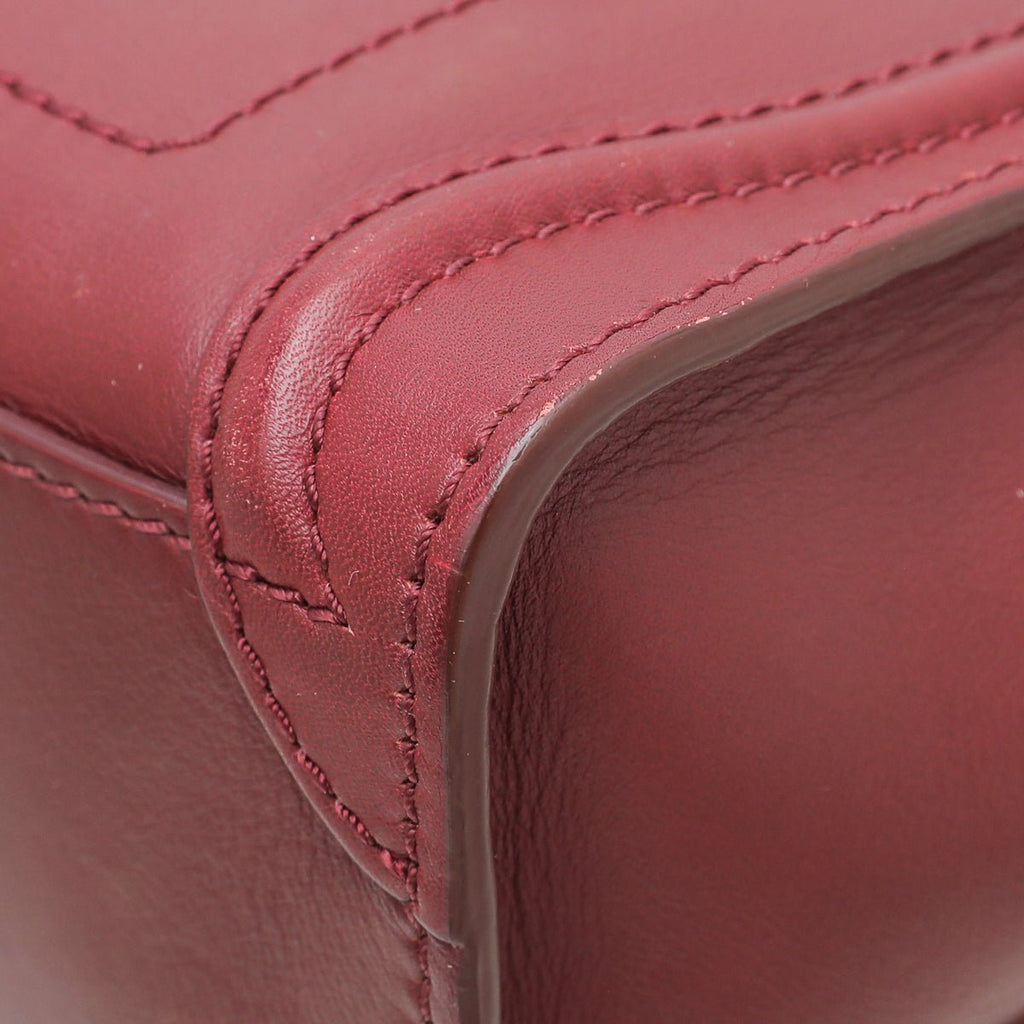 Celine Maroon Nano Luggage Bag