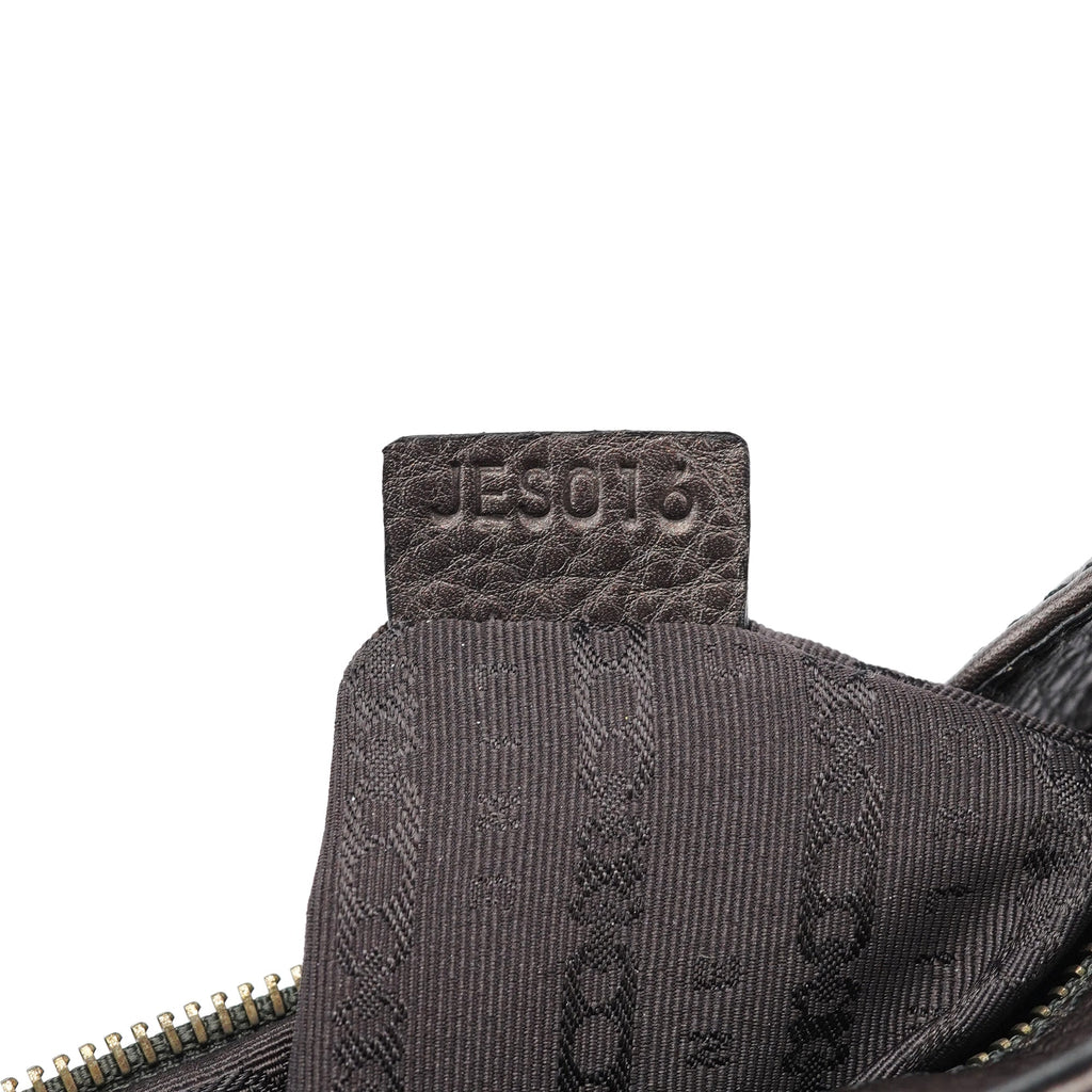 Metallic Brown Leather Belt Shoulder Bag