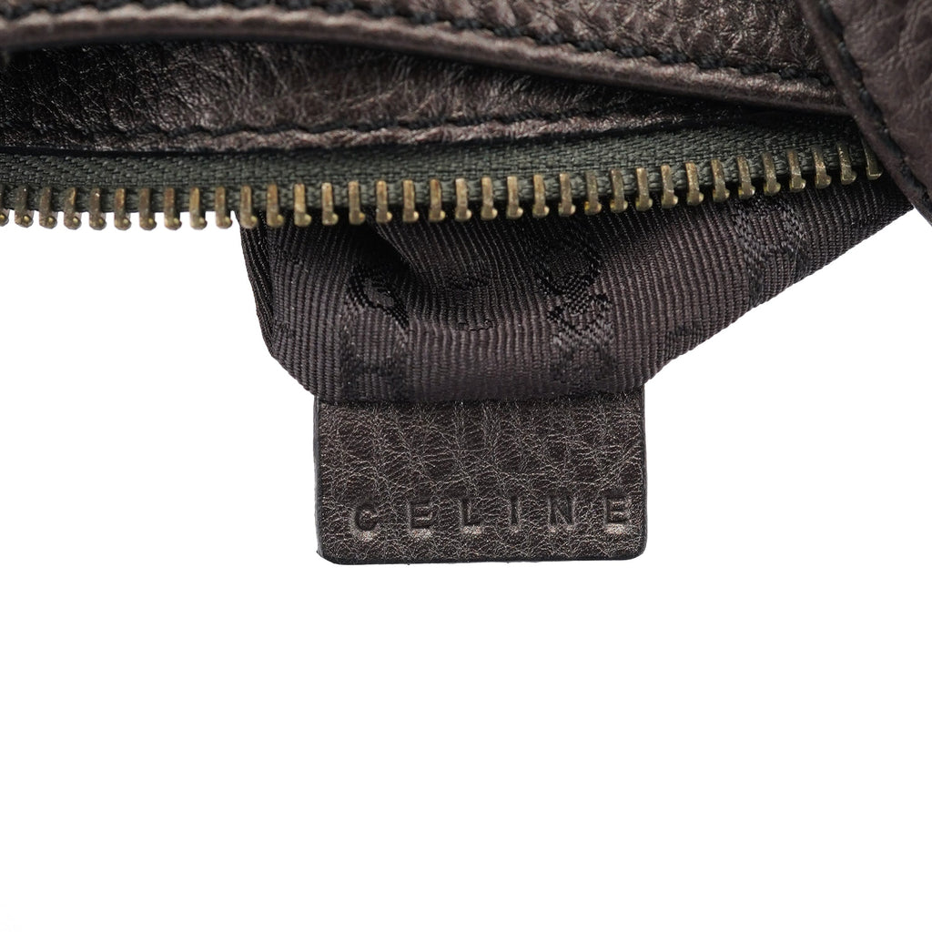 Metallic Brown Leather Belt Shoulder Bag