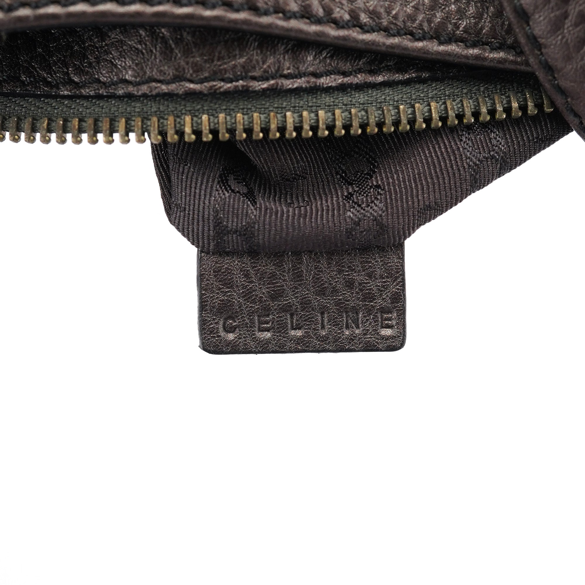 Metallic Brown Leather Belt Shoulder Bag