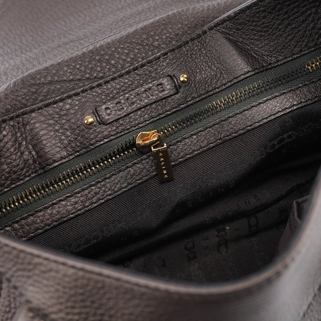 Metallic Brown Leather Belt Shoulder Bag