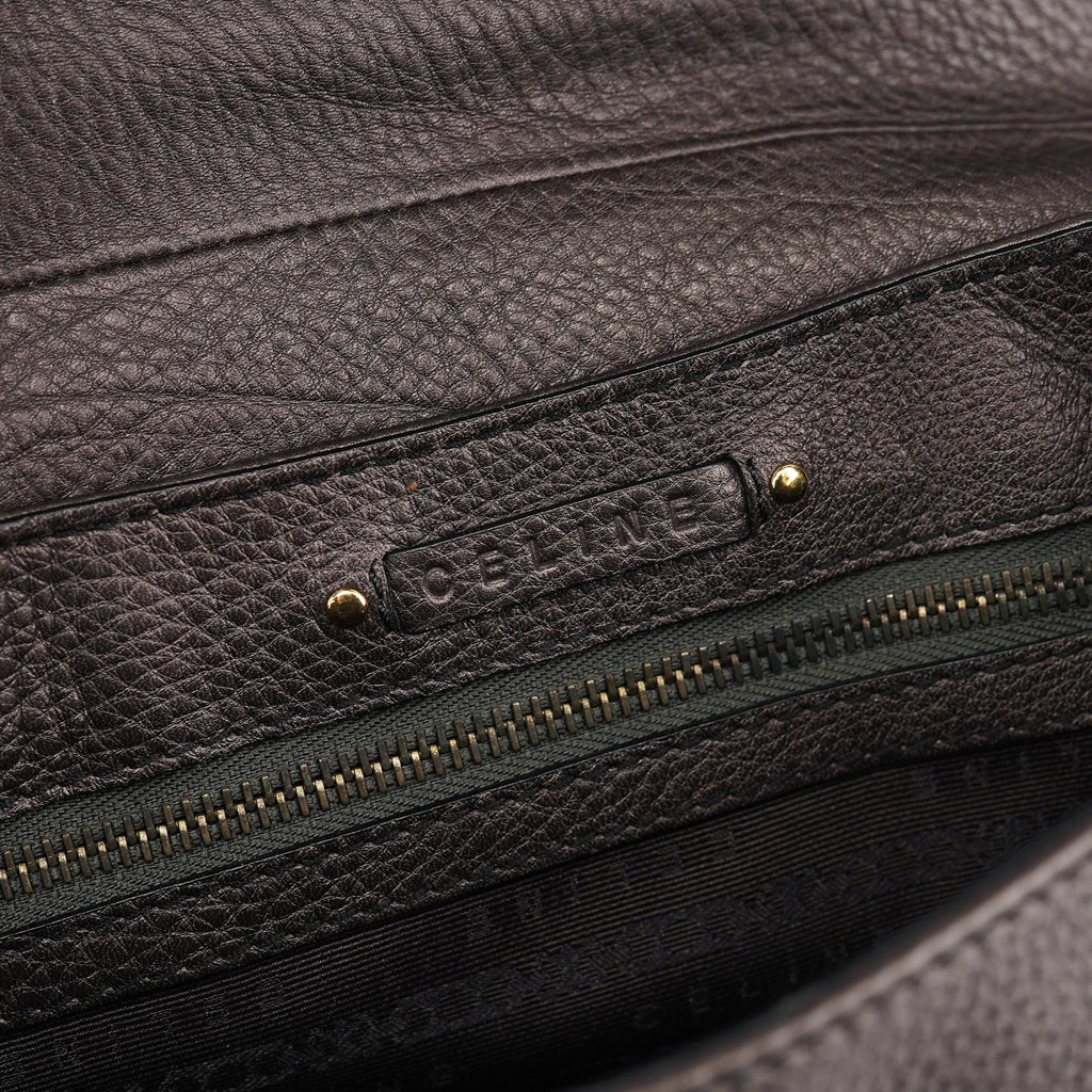 Metallic Brown Leather Belt Shoulder Bag