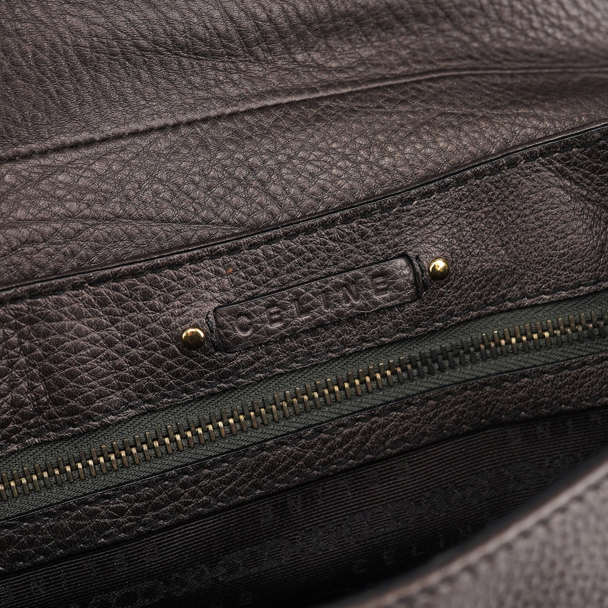 Metallic Brown Leather Belt Shoulder Bag