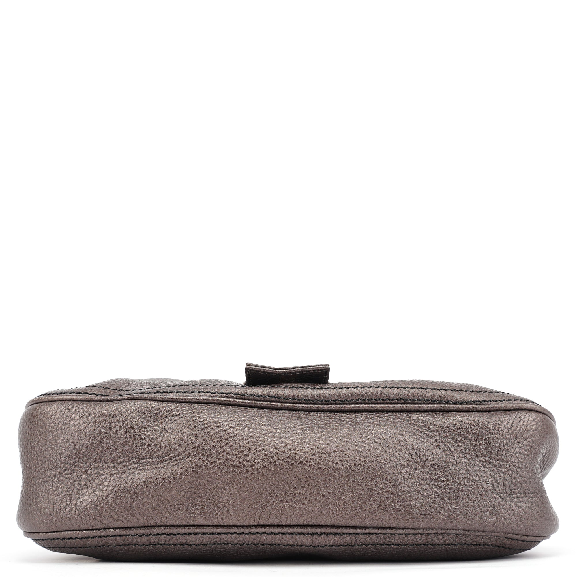 Metallic Brown Leather Belt Shoulder Bag