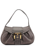 Metallic Brown Leather Belt Shoulder Bag