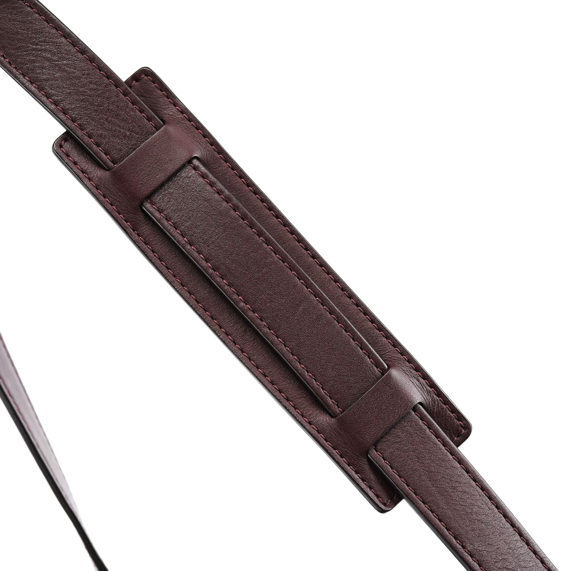 Navy Burgundy Leather Trapeze 2-Way Bag