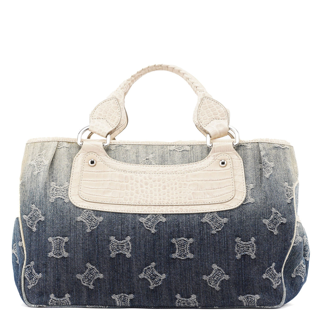 Navy Denim Gradient Triomphe Tote