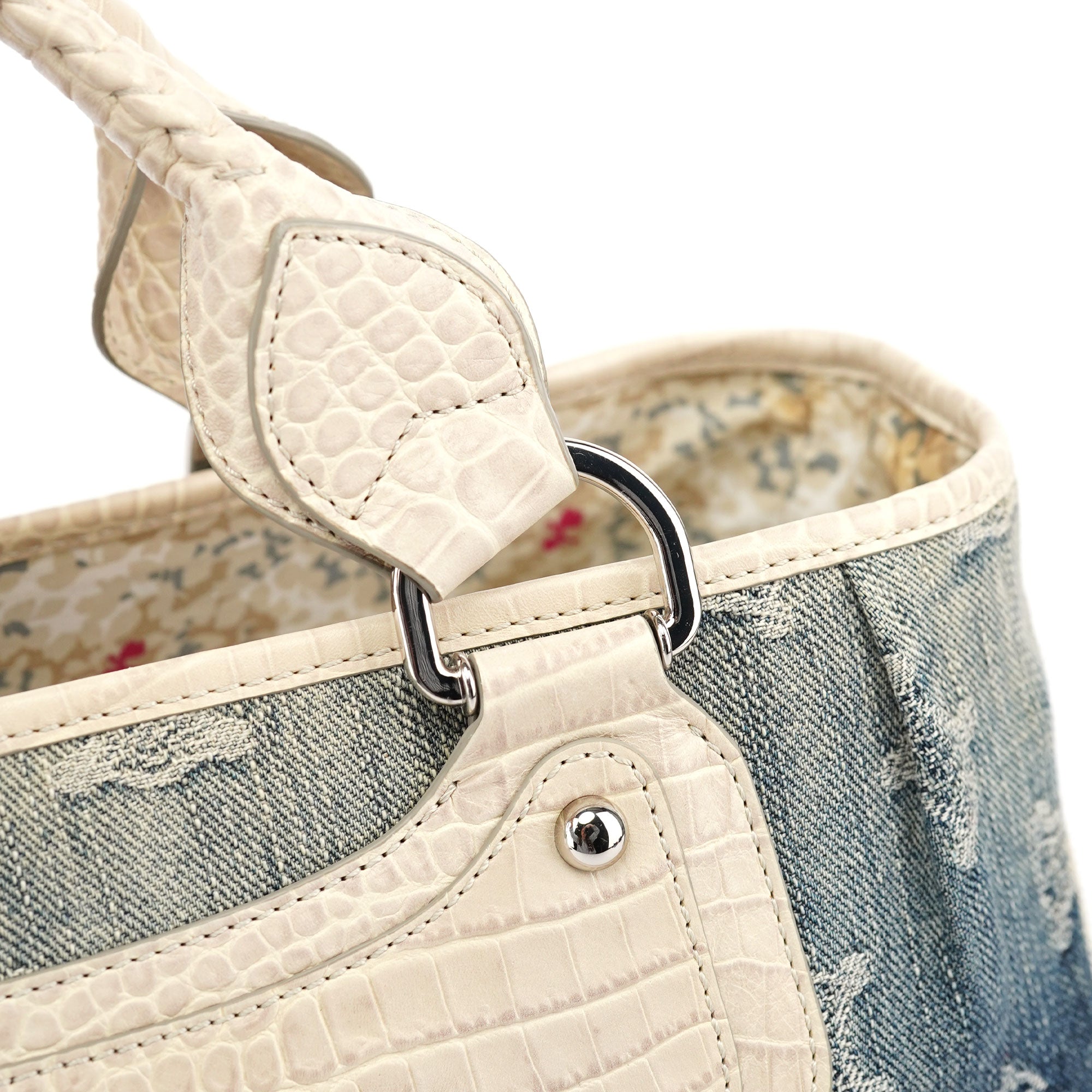 Navy Denim Gradient Triomphe Tote