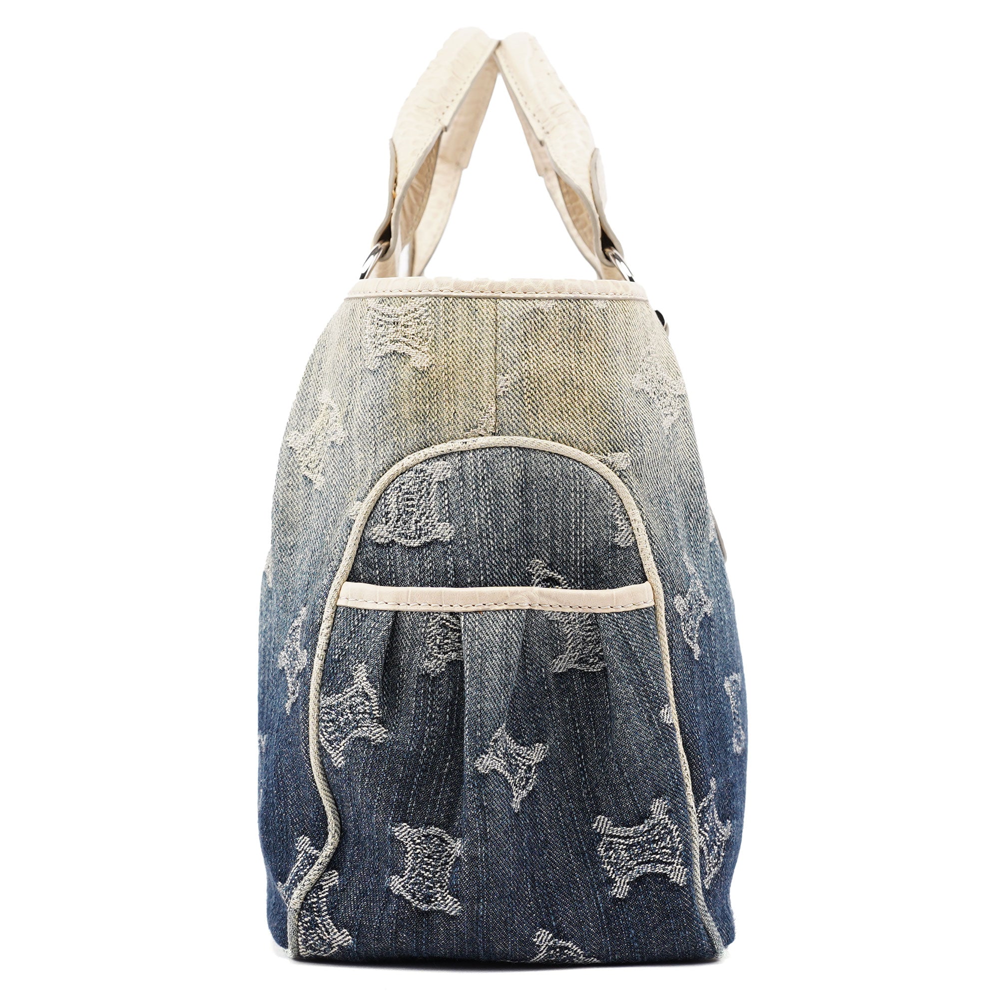 Navy Denim Gradient Triomphe Tote