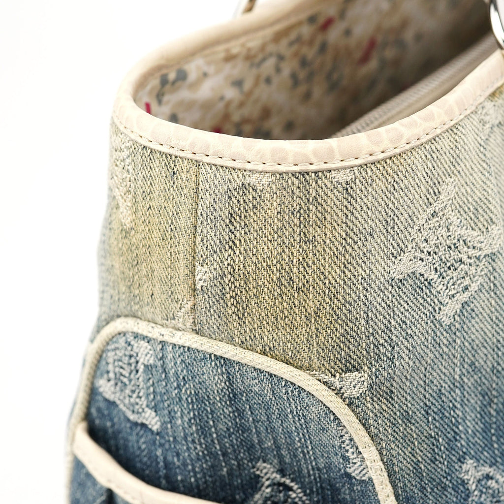 Navy Denim Gradient Triomphe Tote